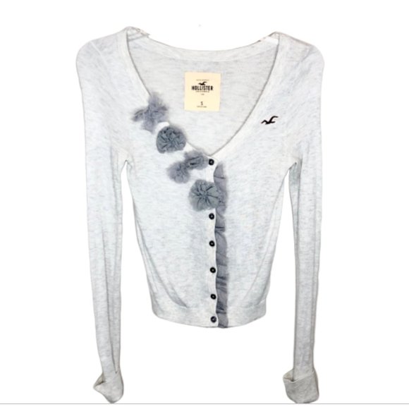 Hollister Sweaters - Hollister Gray Cropped Cardigan Sweater - S